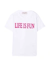 Alberta Ferretti Slogan Print T-shirt In Bianco