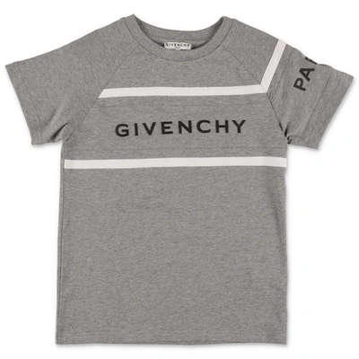 Givenchy Kids' Logo Print Cotton Jersey T-shirt In Grey