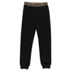 Young Versace Waistband-logo Track Pants In Nero