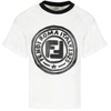 FENDI WHITE T-SHIRT FOR KIDS WITH DOUBLE FF,JUI013 7AJ F0TU9