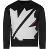 DSQUARED2 BLACK SWEATSHIRT WITH RED LOGO FOR BOY,DQ049I D00X5 DQ900