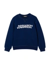 DSQUARED2 BLUE SWEATSHIRT WITH FRONTAL LOGO,DQ0475 D002G DQ865