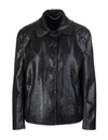 Ermanno Scervino Black Python Effect Laminated Jacket In Black