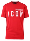 Dsquared2 Icon-printed Crewneck Short-sleeved T-shirt In Red Cotton In Red