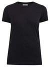 Moncler Biologic Cotton T-shirt With Embroidered Logo In Black