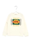 Gucci Logo-print Sweatshirt In White Green Red