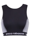 Rabanne Sportive Cropped  Top With Logo In Black / White