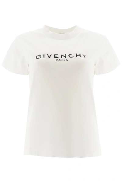 Givenchy T-shirt With Vintage Logo In Bianco