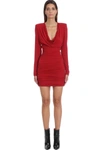 ALEXANDRE VAUTHIER DRESS IN RED VISCOSE,11635828