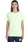 HELMUT LANG HEAVY TEE T-SHIRT IN GREEN COTTON,K04DM506Z9Y verde fluo