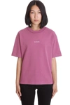 ACNE STUDIOS EDIE STAMP T-SHIRT IN VIOLA COTTON,11635417