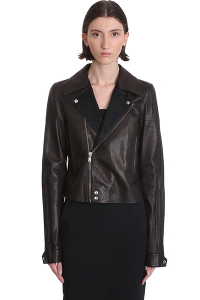 Rick Owens Black Lambskin Performa Stooges Jacket