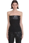 RICK OWENS BUSTIER TOP TOPWEAR IN BLACK COTTON,11633764