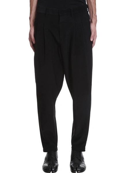 Attachment Drop-crotch Tapered Trousers In Black