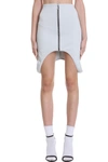 Lourdes High-waisted Zipped Mini Skirt In Grey