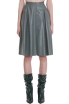 Drome Skirt In Grey Leather In Grey