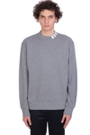 Thom Browne 4-bar Intarsia Mock-neck Sweatshirt In Grey