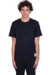 THOM BROWNE T-SHIRT IN BLUE COTTON,11636674