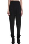 RED VALENTINO PANTS IN BLACK SYNTHETIC FIBERS,11636517