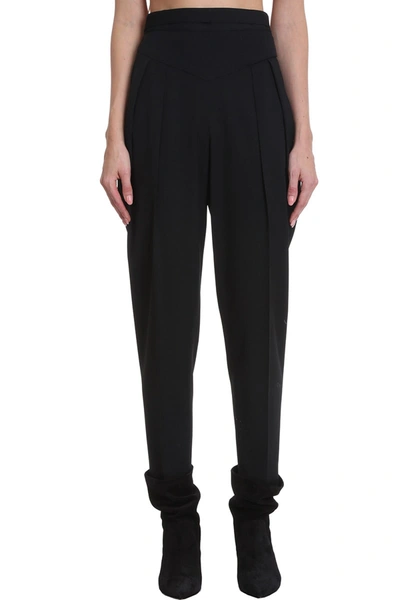 Red Valentino Trousers In Black Synthetic Fibers