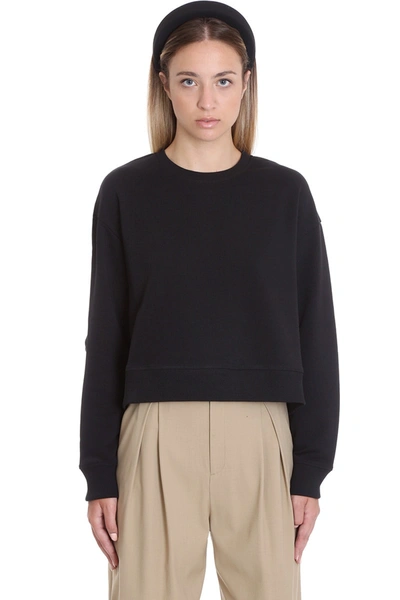 Red Valentino Crew Neck Cashmere & Silk Blend Solid Colorway Sweater In Black
