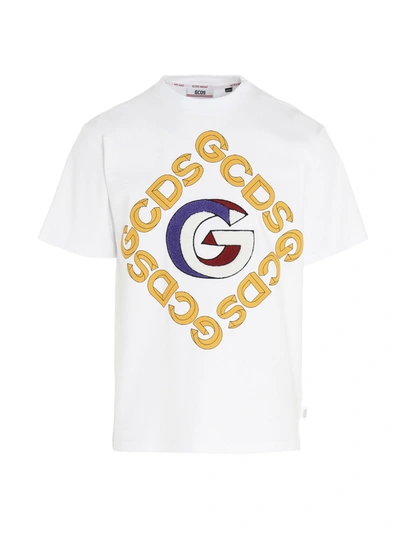 Gcds Retro Logo Print T-shirt In White