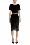 AMOTEA LOLA BLACK VELVET SKIRT,11628279