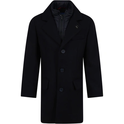 Fay Kids' Blue Coat For Boy With Logo