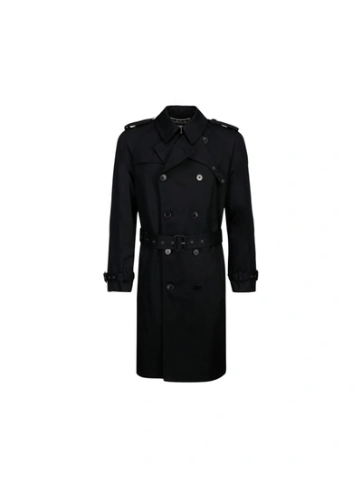 Saint Laurent Classic Plain Trench In Black