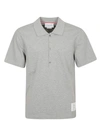 Thom Browne Short-sleeve Pique Polo Shirt In Light Grey