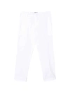FAY FAY WHITE TROUSERS WITH LAPELS,5M6071 MX230100