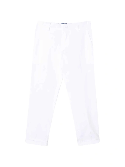 Fay Kids'  White Trousers With Lapels In Bianco