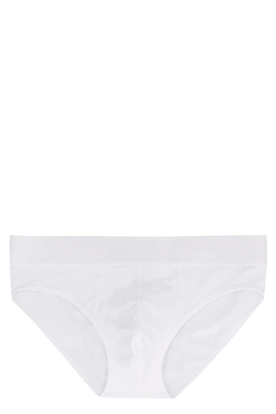 Versace Cotton Panties With Elastic Band In White