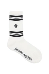 ALEXANDER MCQUEEN SPORT STRIPE SKULL SOCKS,11663472