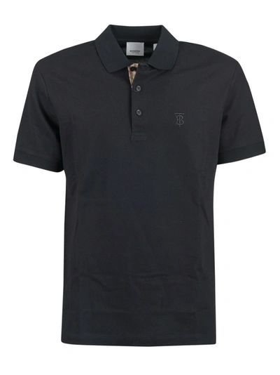 Burberry Embroidered Logo Polo Shirt In Grey