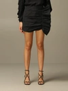 RED VALENTINO RED VALENTINO SKIRT RED VALENTINO SHORT SKIRT IN TAFFETA WITH BIG ROUCHES,11670987