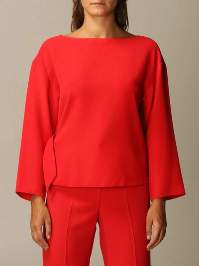 Emporio Armani Top With Side Knot In Red