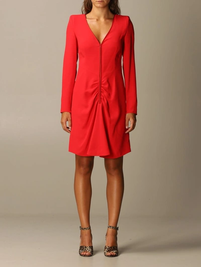 Emporio Armani Dress In Cr&ecirc;pe With Zip In Red
