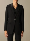 EMPORIO ARMANI SINGLE-BREASTED JACKET IN TECHNICAL FABRIC AND SATIN,11672887