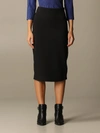 EMPORIO ARMANI PENCIL SKIRT WITH LEATHER EDGES,11672839