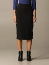 Emporio Armani High-waisted Bodycon Midi Skirt In Black