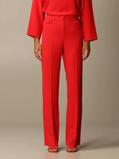 Emporio Armani Trousers In Cady In Red