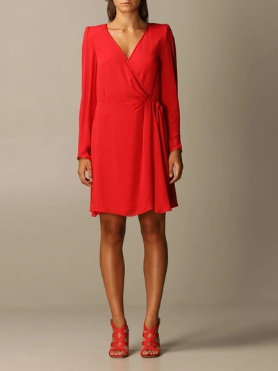 Emporio Armani Dress In Silk Chiffon In Red
