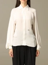 Dsquared2 Shirt In Silk With Wide Sleeves In White