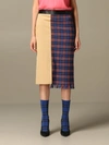 BOUTIQUE MOSCHINO SKIRT MOSCHINO BOUTIQUE MIDI SKIRT IN CHECK MIX WOOL BLEND,11671746