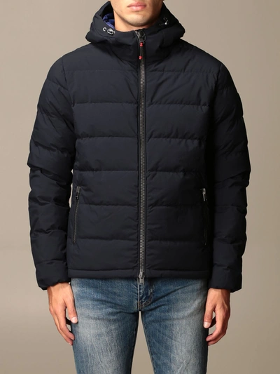 Museum Down Jacket In Padded Technical Fabric In Blue