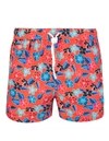 KITON RED SWIMSUIT WITH BLUE FLORAL FANTASY,UCOM2CX08S14 14