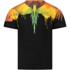 MARCELO BURLON COUNTY OF MILAN BLACK T-SHIRT FOR BOY WITH ICONIC WINGS,BMB 1104 0010 B010
