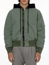 OFF-WHITE BOMBER JACKET GREEN,OMEH028R21FAB001 5910