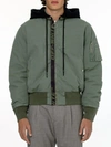 Off-white Arrow Print Vintage Canvas Bomber Jacket In Green Black